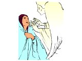 The angel tells Mary about Jesus